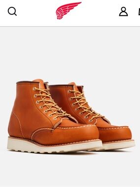 Red Wing Heritage Classic Moc Boot 6” Leather work boots 3375 Oro women’s size 8